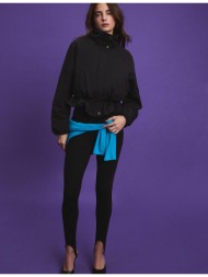 stradivarius καπιτονέ μπουφάν peplum μαύρο xl