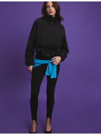 stradivarius καπιτονέ μπουφάν peplum μαύρο xl
