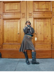 stradivarius τζάκετ oversize με όψη δέρματος καφέ xs