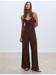 stradivarius μακριά χυτή ολόσωμη φόρμα με τιράντες καφέ xs