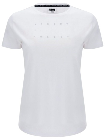 μπλούζα κοντομάνικη freddy με glitter λογότυπο f0wbct3-w σε προσφορά