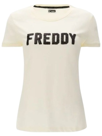 μπλούζα κοντομάνικη freddy με λογότυπο από παγιέτες σε προσφορά