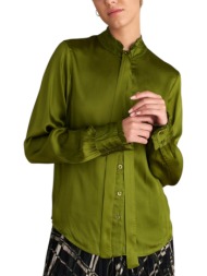 πουκάμισο μακρυμάνικο attrattivo μονόχρωμο με κουμπιά 9922026-olive γυναικείο