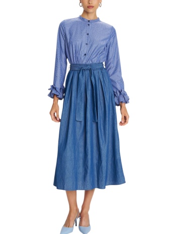 φόρεμα ale με συνδυασμό υφασμάτων 8922321-blue γυναικείο σε προσφορά