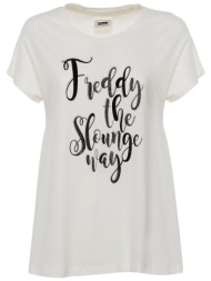 μπλούζα κοντομάνικη freddy με τύπωμα f7-slo-wt83l03n00-w720 γυναικείο