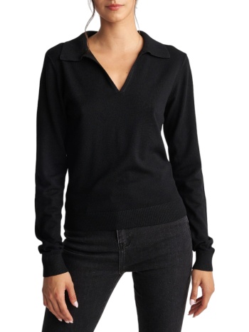 μπλούζα μακρυμάνικη attrattivo με v 9p20349c-black γυναικείο