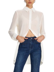 πουκάμισο μακρυμάνικο ale μακρύ see-through 8921639-vanilla γυναικείο