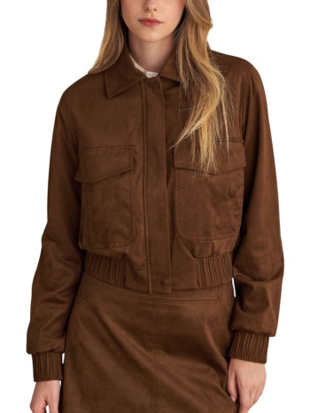 μπουφάν attrattivo μονόχρωμο με λάστιχο 9921533-chocolate σε προσφορά