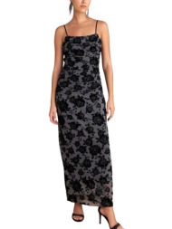 φόρεμα attrattivo με βελούδινα λουλούδια 9921674-grey γυναικείο