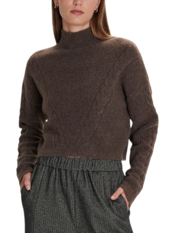 πουλόβερ ale πλεκτή ζιβάγκο 8p22926-cappuccino γυναικείο σε προσφορά