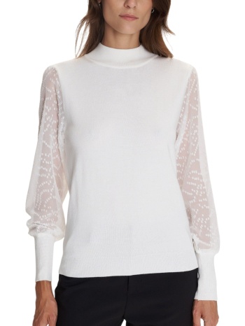 μπλούζα μακρυμάνικη ale πλεκτή με ημιδιαφανές μανίκι