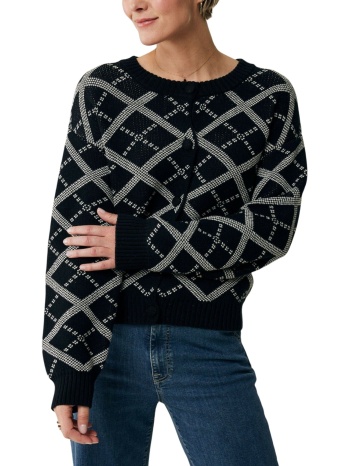 ζακέτα mexx with argyle pattern mf006609143w-deep black σε προσφορά
