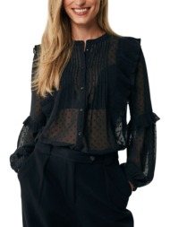πουκάμισο μακρυμάνικο mexx ruffle plisse bouse mf006102743w-deep black γυναικείο