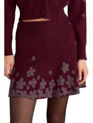φούστα attrattivo πλεκτή με φλοράλ σχέδιο 9921827-oxblood γυναικείο