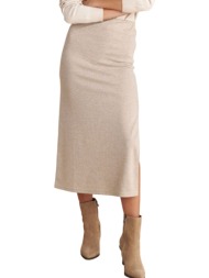 φούστα attrattivo με ελαστική μέση 9922252-beige γυναικείο