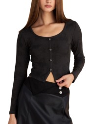 μπλούζα μακρυμάνικη attrattivo με διακοσμητικά κουμπιά 9922028-grey γυναικείο