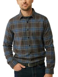 πουκάμισο μακρυμάνικο mexx brushed check shirt tu1512026m-navy ανδρικό