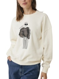 μπλούζα μακρυμάνικη mexx with big print mf007505043w-off white γυναικείο