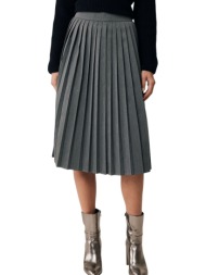 φούστα mexx plisse skirt cf1717036-01w-mid grey melee γυναικείο