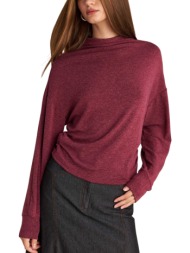 μπλούζα μακρυμάνικη attrattivo μακρυμάνικη με σούρες 9922256-oxblood γυναικείο