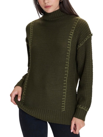 μπλούζα μακρυμάνικη ale πλεκτή μακριά 8p22911-khaki σε προσφορά