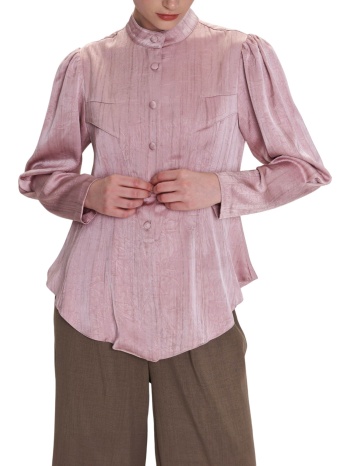 πουκάμισο μακρυμάνικο ale με γιακά μαο 8921906-dusty pink σε προσφορά