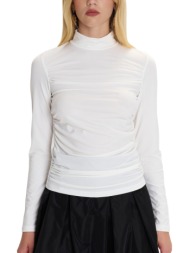 μπλούζα μακρυμάνικη ale με σούρες 82354280-white γυναικείο