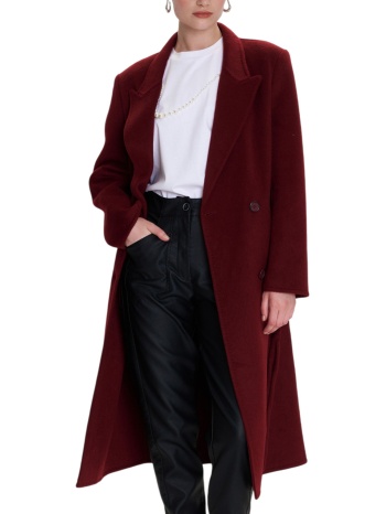 παλτό ale σταυροκουμπωτό με ζώνη 8921728-bordeaux γυναικείο σε προσφορά