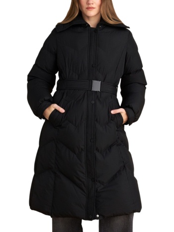 μπουφάν attrattivo μακρύ αδιάβροχο με ζώνη 9921825-black σε προσφορά