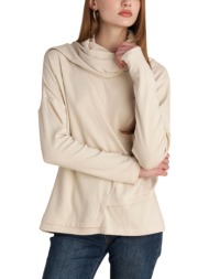 μπλούζα μακρυμάνικη attrattivo με loose λαιμό 9922258-vanilla γυναικείο