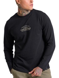 μπλούζα μακρυμάνικη funky buddha με τύπωμα στο στήθος fbm010-004-07-black ανδρικό