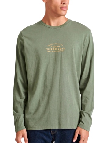 μπλούζα μακρυμάνικη funky buddha με τύπωμα στο στήθος σε προσφορά