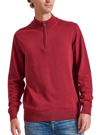 πουλόβερ funky buddha half zip fbm010-003-09-berry mel σε προσφορά