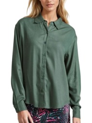 πουκάμισο μακρυμάνικο funky buddha από βισκόζη fbl010-100-05-dk green γυναικείο