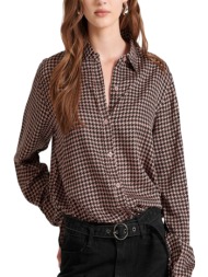 πουκάμισο μακρυμάνικο funky buddha loose fit καρό fbl010-111-05-dirty pink γυναικείο