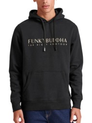 μπλούζα μακρυμάνικη funky buddha με κέντημα στο στήθος fbm010-006-06-black ανδρικό
