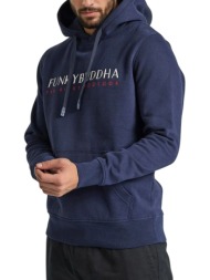 μπλούζα μακρυμάνικη funky buddha με κέντημα στο στήθος fbm010-006-06-navy ανδρικό