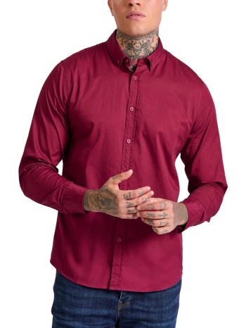 πουκάμισο μακρυμάνικο funky buddha garment dyed twill σε προσφορά