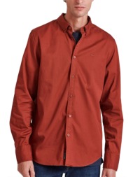 πουκάμισο μακρυμάνικο funky buddha garment dyed twill fbm010-015-05-brick ανδρικό