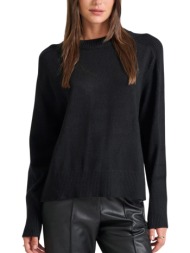 μπλούζα μακρυμάνικη funky buddha πλεκτή βισκόζη fbl010-104-09-black γυναικείο