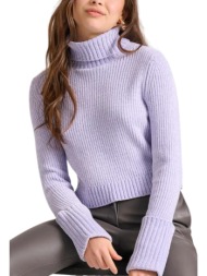 πουλόβερ funky buddha σενίλ ζιβάγκο fbl010-107-09-lt lilac γυναικείο