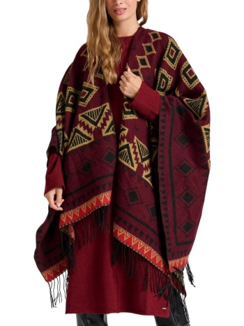 ζακέτα funky buddha poncho fbl010-132-10-cranberry γυναικείο σε προσφορά