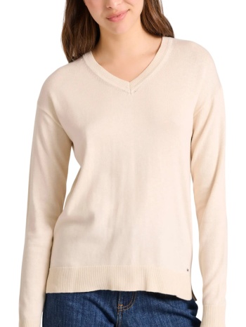 μπλούζα μακρυμάνικη funky buddha πλεκτή με άνοιγμα v σε προσφορά