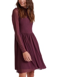 φόρεμα funky buddha με τούλι & εσωτερική φόδρα fbl010-118-13-plum γυναικείο