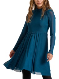 φόρεμα funky buddha με τούλι & εσωτερική φόδρα fbl010-118-13-teal γυναικείο