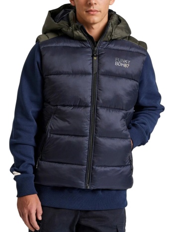 γιλέκο funky buddha καπιτονέ με αποσπώμενη κουκούλα σε προσφορά