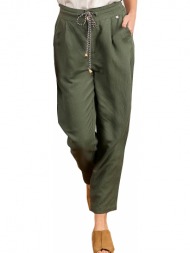 παντελόνι υφασμάτινο attrattivo λινό με πιέτες 9912683-cementcement