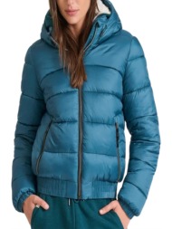 μπουφάν funky buddha καπιτονέ puffer fbl010-103-01-dk moss γυναικείο