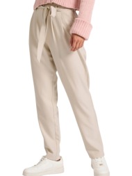 παντελόνι υφασμάτινο funky buddha casual με πιέτες fbl010-132-02-chalk γυναικείο