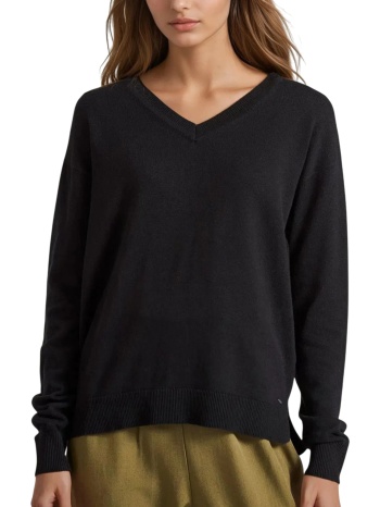 μπλούζα μακρυμάνικη funky buddha πλεκτή με άνοιγμα v σε προσφορά